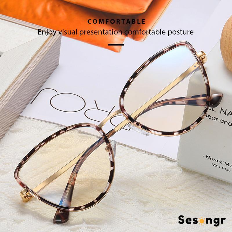 Kacamata Anti Radiasi Optik Populer kacamata Korea Cat Eye Pemblokiran Cahaya Biru kaca mata Rleopard etro Fashionable Eyeglasses Wanita