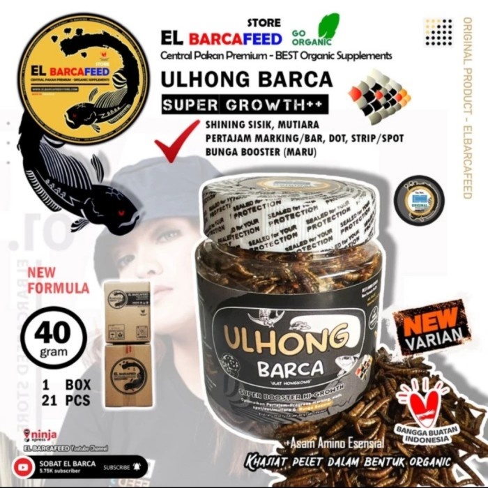 ULHONG Barca Super Growth Ulat Hongkong Pakan Channa Bunga Booster