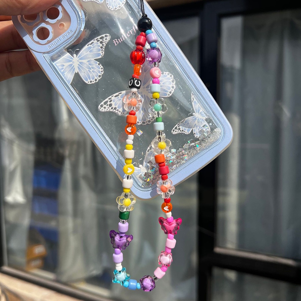 Rainbow Star Phone Hanging Strap Aksesoris Case Telepon Tali Gantung Diy Ccd Tali Gantung AirPods Earphone Case Tali Gantung