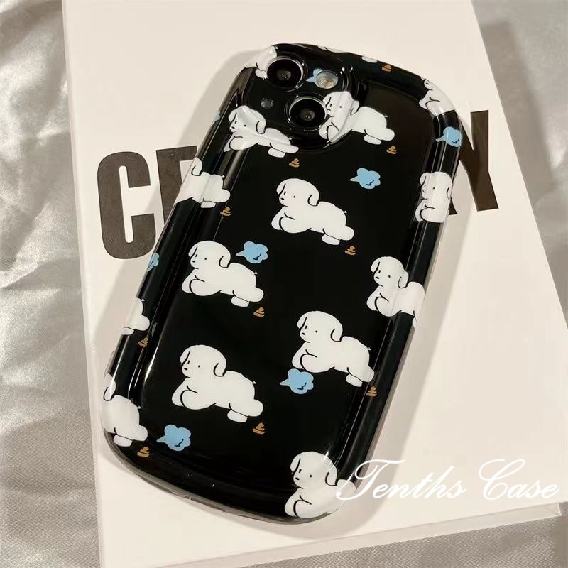 Kompatibel Untuk IPhone14 13 12 11 Pro Max8 7 6 6s Plus X Xr Xs Max SE 2020 Tempat Sabun Puppy Putih Soft Cover