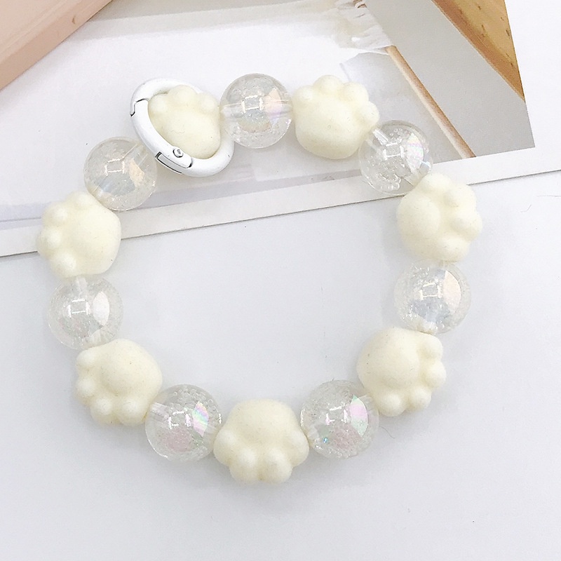 3d Flocking Cat Paw Acrylic Bow Round Beads Chain Universal DIY Aksesoris Untuk Airpods1 2 3 PRO 2 4 6 PRO2 PRO4 PRO6 i12 i13 PRO Inpods 12 13 Untuk iPhone