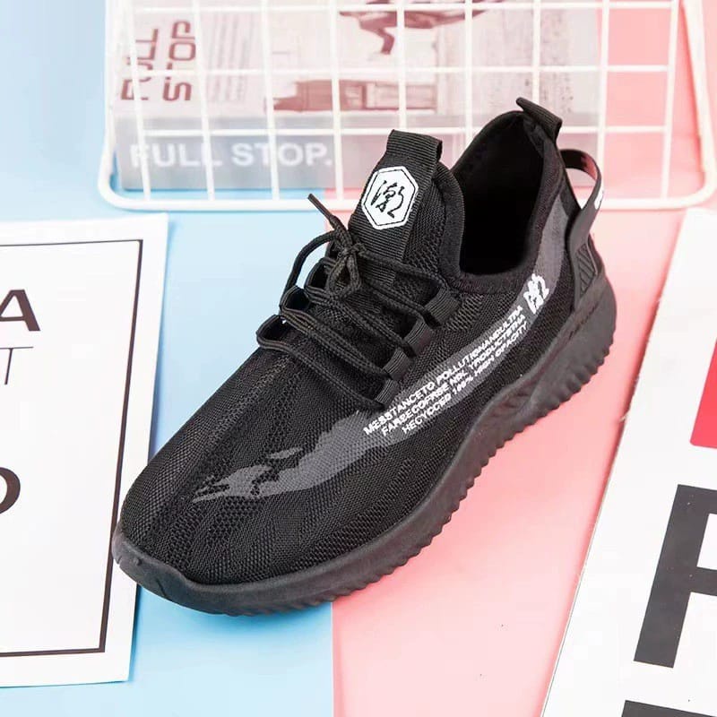 TOPGROSIR LV0181 Sepatu Sneakers Wanita Sport Shoes Sepatu Olahraga Rajut Wanita Alphabet Wanita Import