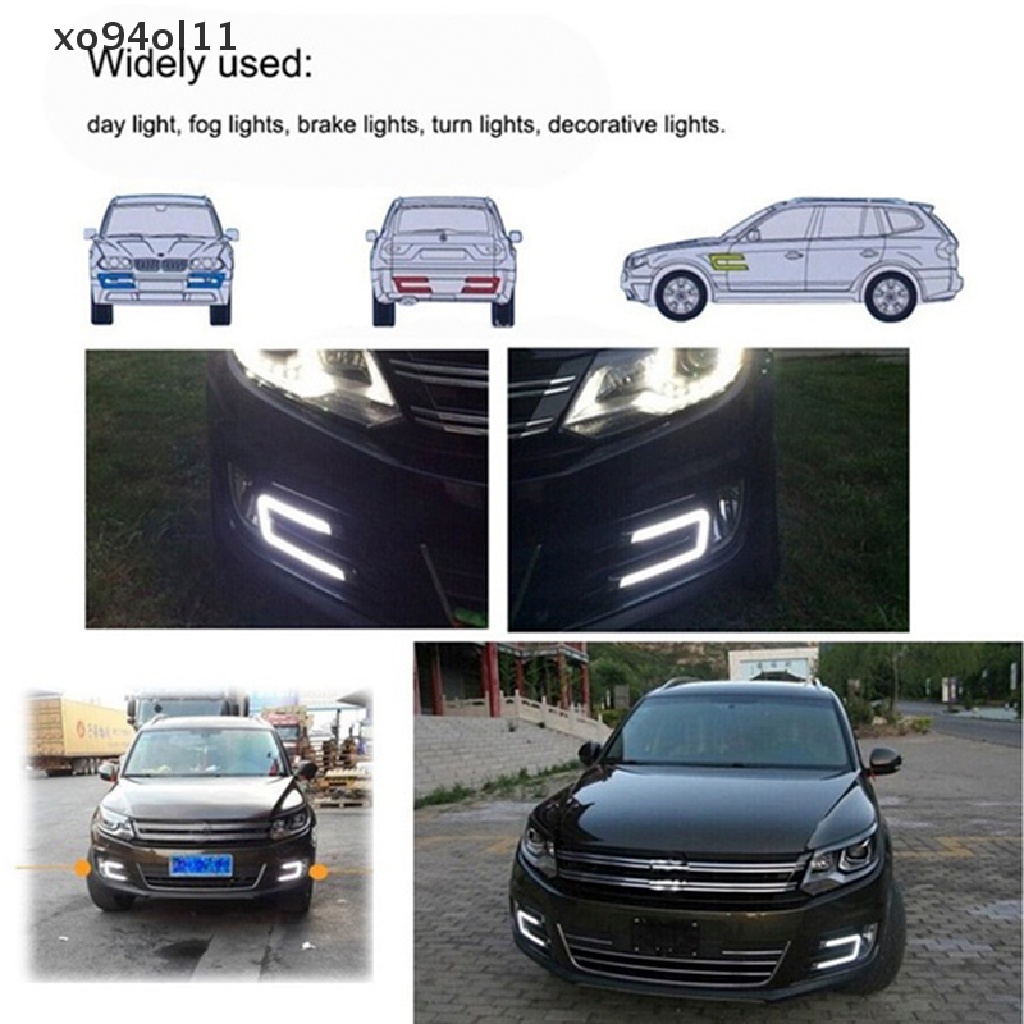 Xo 1PC U-Shaped 12V LED COB Mobil Auto DRL Driving Daytime Running Lamp Lampu Kabut OL