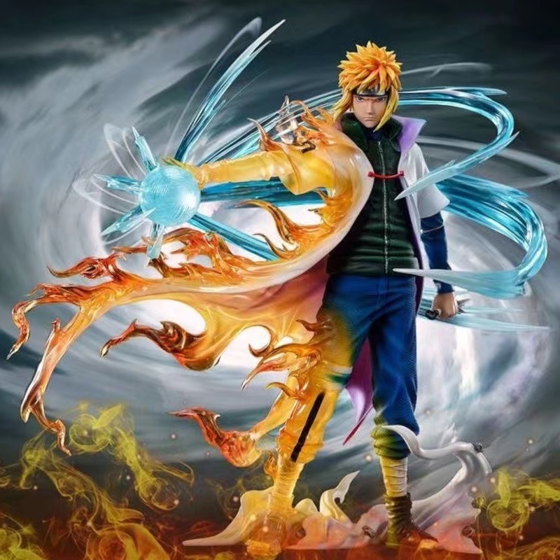 In Stock Naruto Namikaze Minato Dengan Lampu 25cm Anime Figure Evil Gk Four Generations Figurine With Light Pvc Model Patung Mainan Boneka Hiasan Dekorasi Kamar