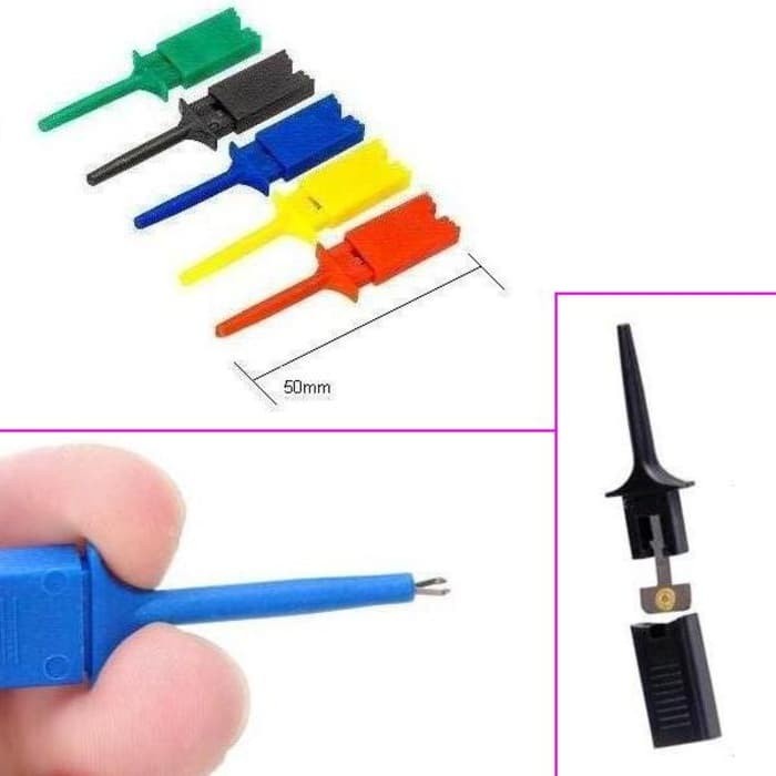 Test Clip Klip Hook Connector  IC single Probe Jepit Per Pcs