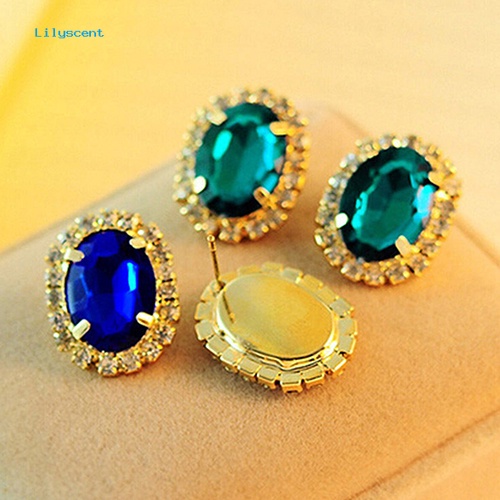 Lilyscent Fashion Wanita Berlian Imitasi Ear Stud Earrings Eardrop Istana Gaya Perhiasan Hadiah