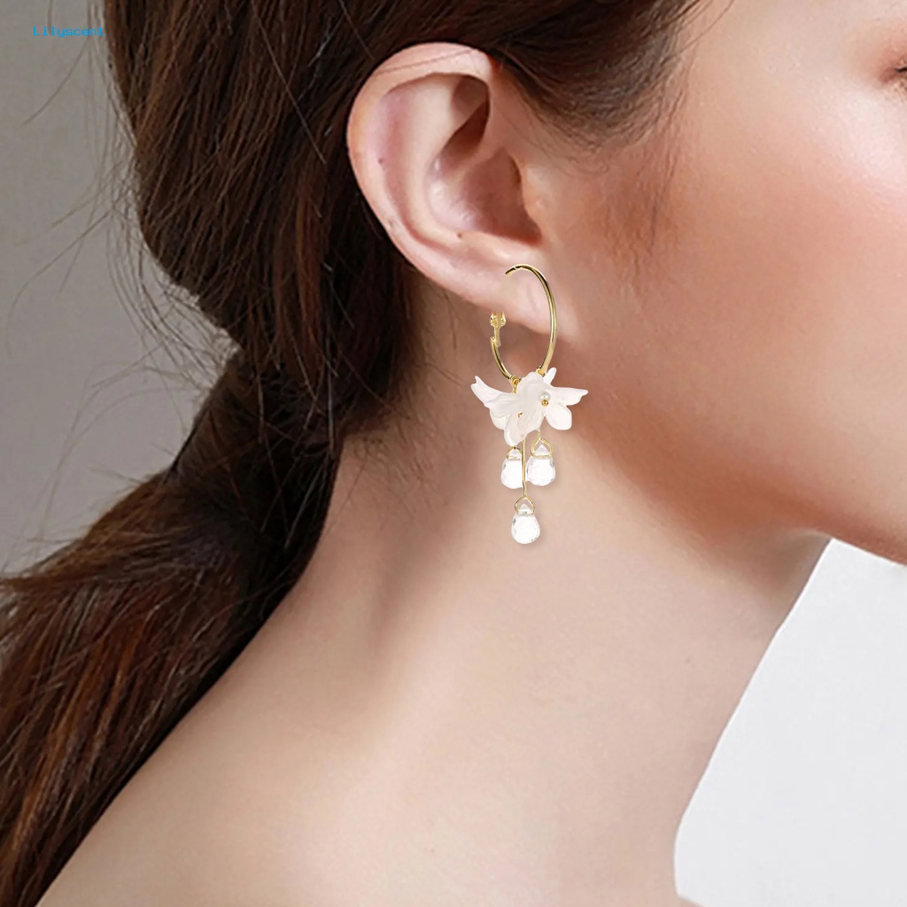 Lilyscent 1pasang Anting Wanita Elegan Untuk Pacaran Wanita Perhiasan Pernikahan Drop Earrings Romantis