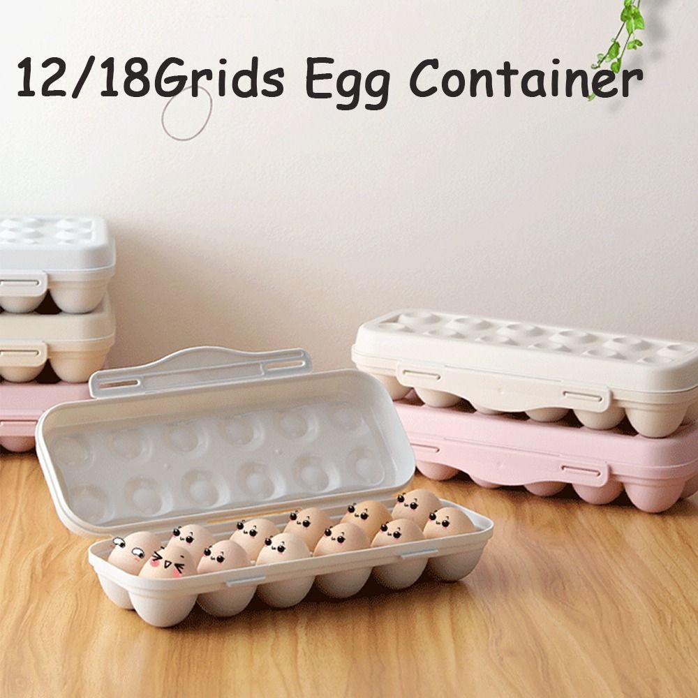 TOP Eggs Box Kitchen Gadget12/18 Grids Kotak Penyimpanan Telur Makanan Kulkas