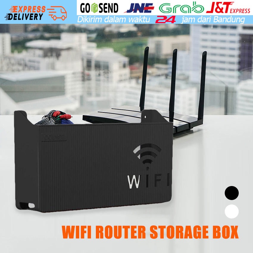 Wireless Wifi Router Shelf Storage Box / Kotak Penyimpanan Rak Router Wifi Nirkabel Gantung