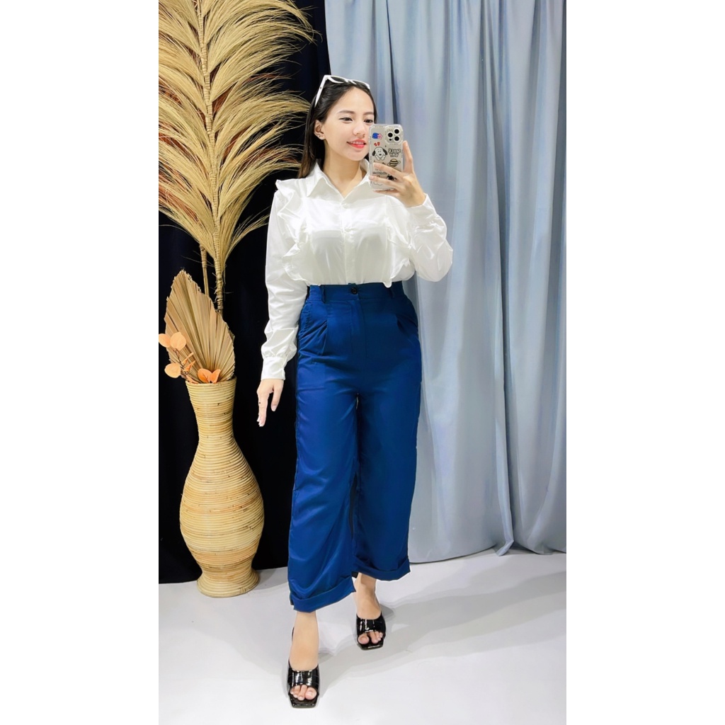 BEFAST - ZRX OOTD WANITA CELANA SELEN / CELANA KULOT KIRA / Celana Kantor Wanita Terbaru / Pakaian Casual Wanita / Fashion Kekinian Remaja ABG Trendy / Outfit Wanita Modis Terlaris