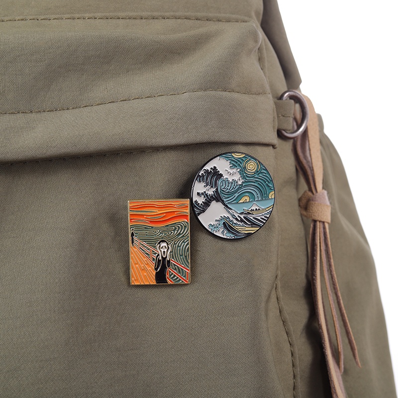 Van Gogh Langit Berbintang Enamel Pin Bros Terkenal Dibingkai Bros Lencana Kerah Pin Lukisan Minyak Seni Perhiasan Aksesoris Hadiah Untuk Teman