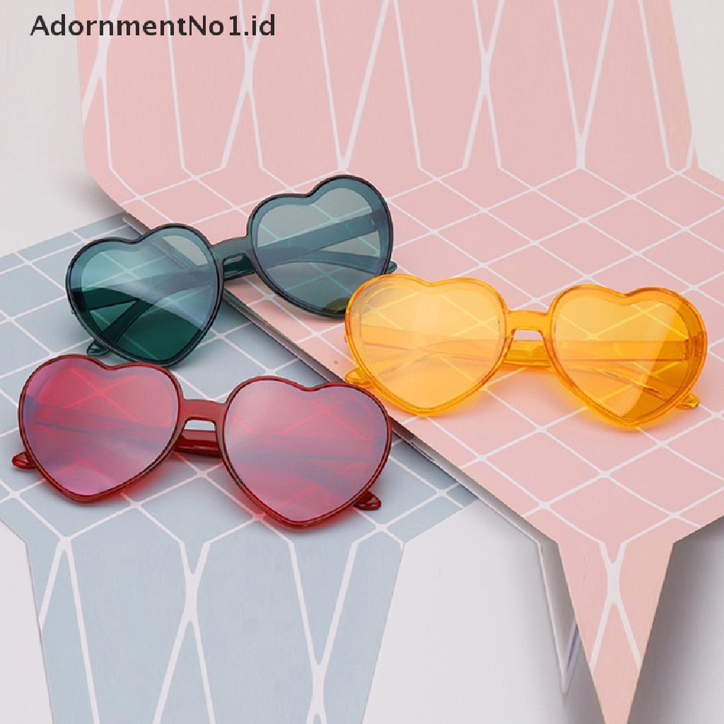 [AdornmentNo1] Cinta Berbentuk Hati Kacamata Wanita Cat Eye Sun Glasses Ladies Sexy Sweet Designer Candy Mirror Lens Eyewear UV400 [ID]