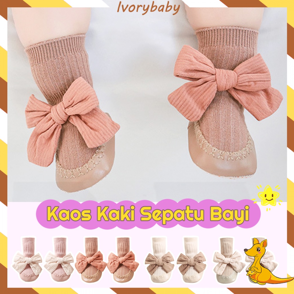 Ivorybaby 0-2 thn Sepatu bayi prewalker anti slip kaos kaki bayi lucu