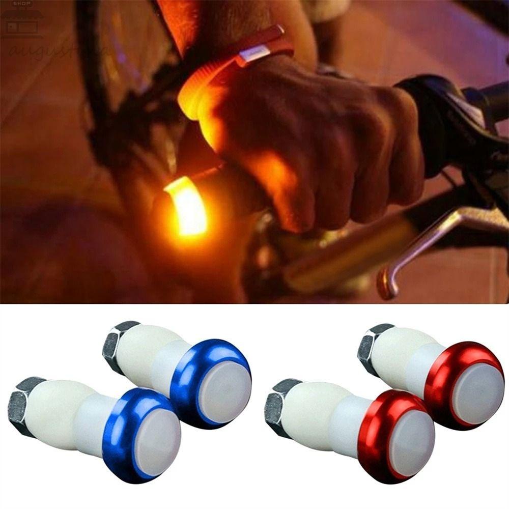 Agustina Lampu Sein Sepeda Safety 1pasang Lampu Sepeda Paduan Aluminium Cahaya Merah End Plug Light Stang Plug Lamp