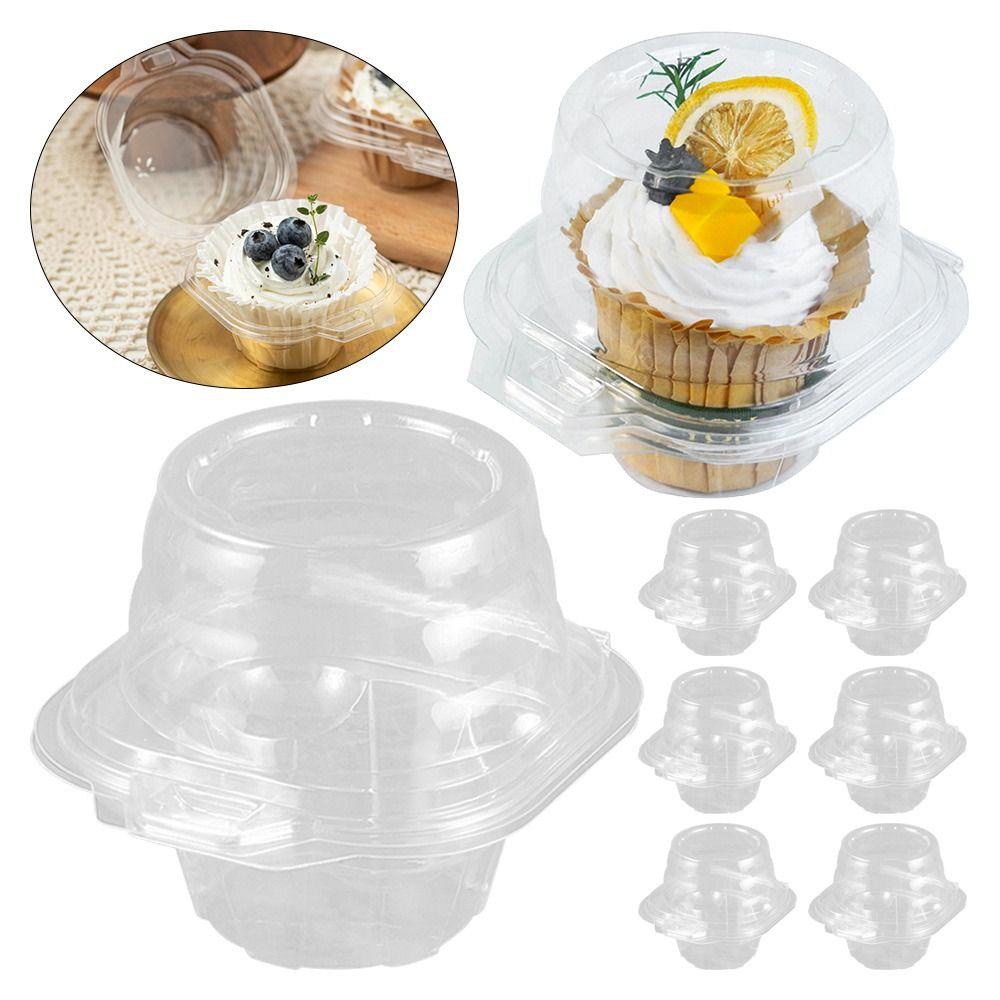 R-FLOWER 10pcs Kertas Cup Kue Kemasan Transparan Mid-Autumn Single Grain Perlengkapan Pesta Dessert Packaging