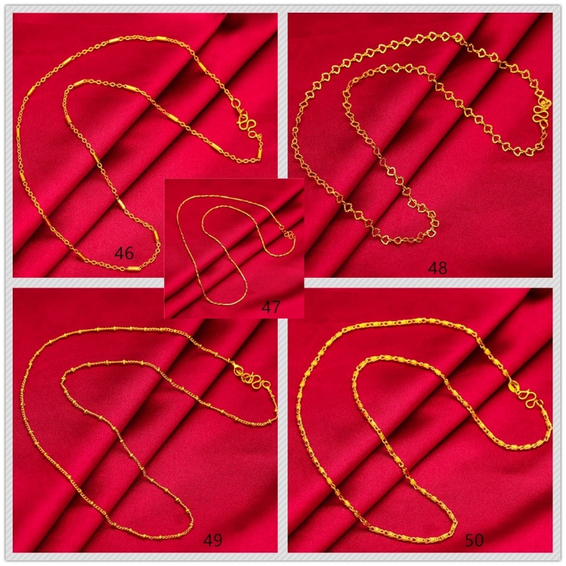 Goldkingdom Aksesoris Perhiasan Fashion Ready Stock Kalung Minimalis Lapis Emas 24k Sebagai Hadiah Untuk Wanita