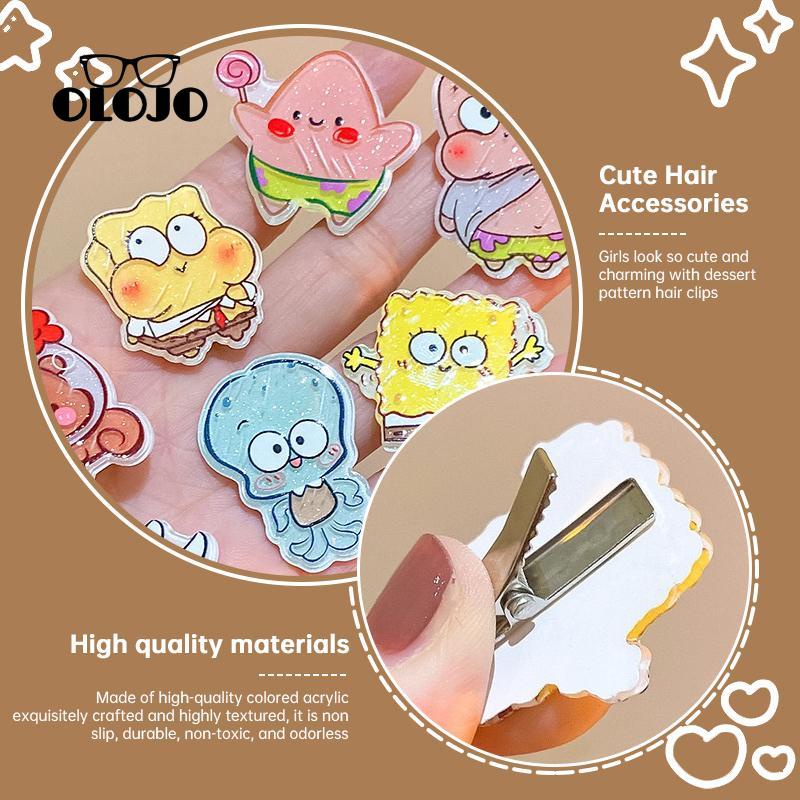 【COD】Kartun SpongeBob Lucu Jepit Rambut Akrilik Duckbill Klip Mahasiswa Bang Side Hair Clip