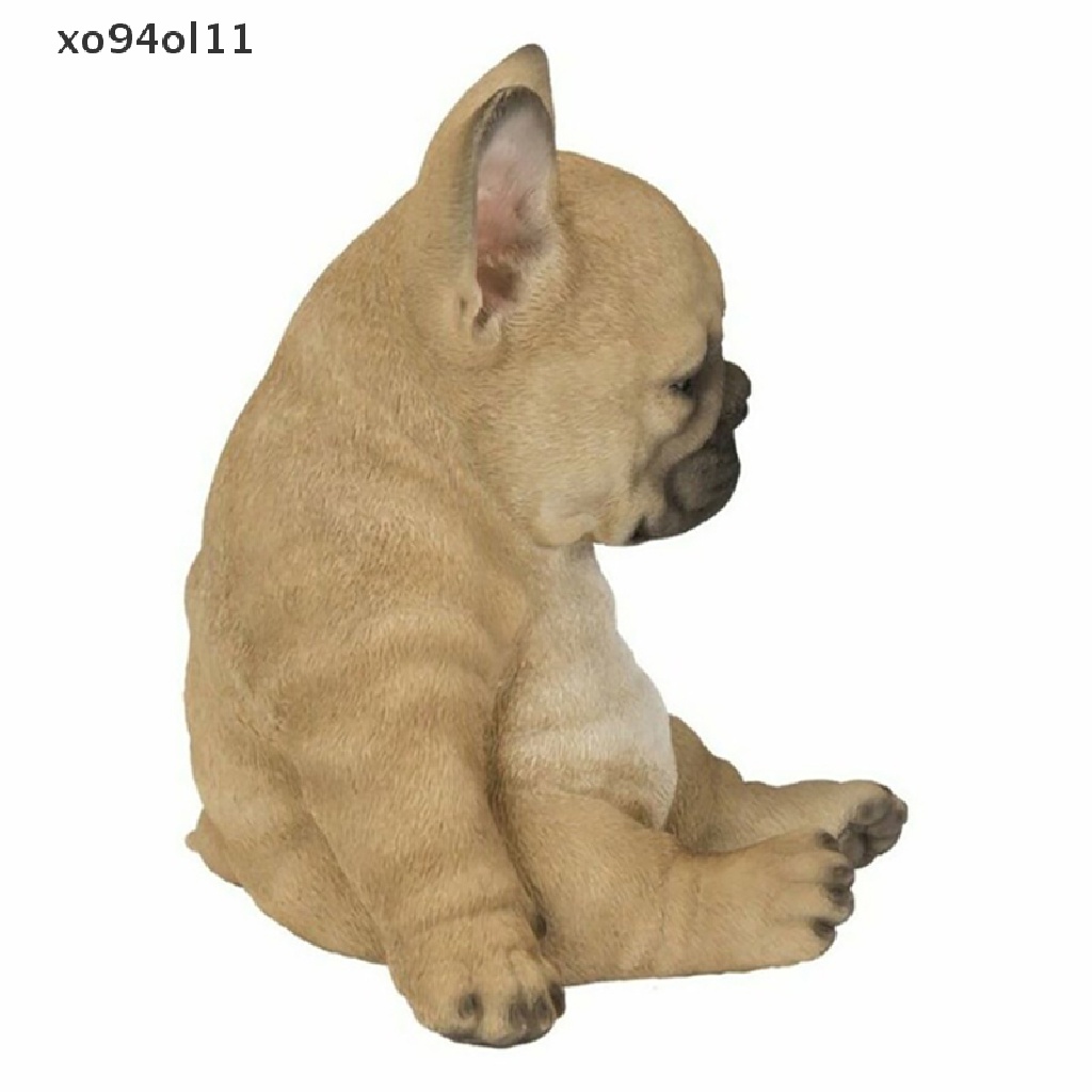 Xo Sleepy French Bulldog Puppy Statue Patung Rumput Resin Super Lucu Halaman Taman OL