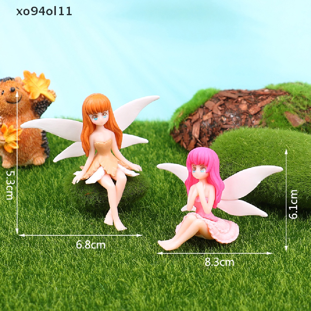 Xo 1/4Pcs Elf Peri Bunga Semangat Miniatur Pemandangan Taman Rumah Boneka Dekorasi Diy Desktop Ornamen Hadiah OL