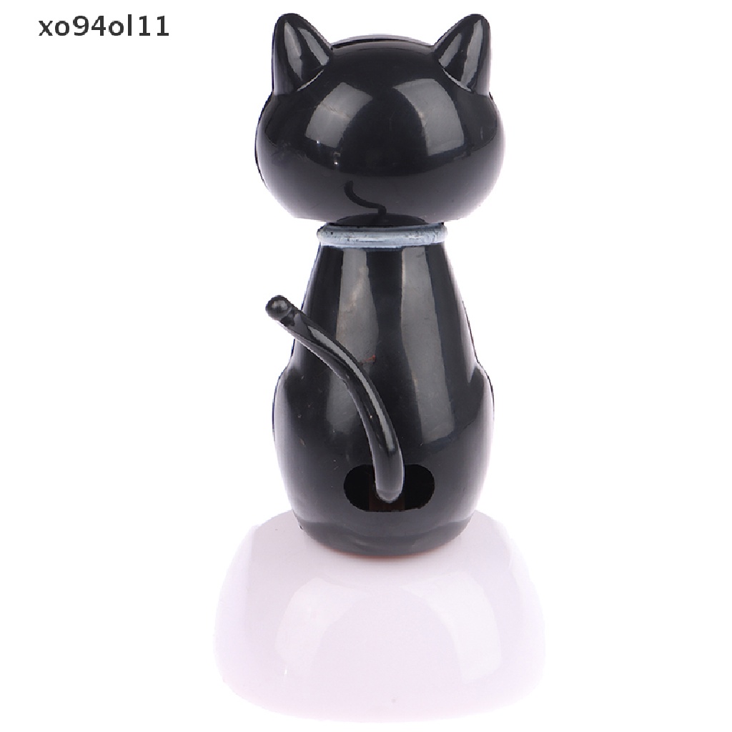 Xo Kucing Hitam Tenaga Surya Goyang Solar Powered Mainan Bobble Kepala Figure Dancing Mainan Hadiah OL