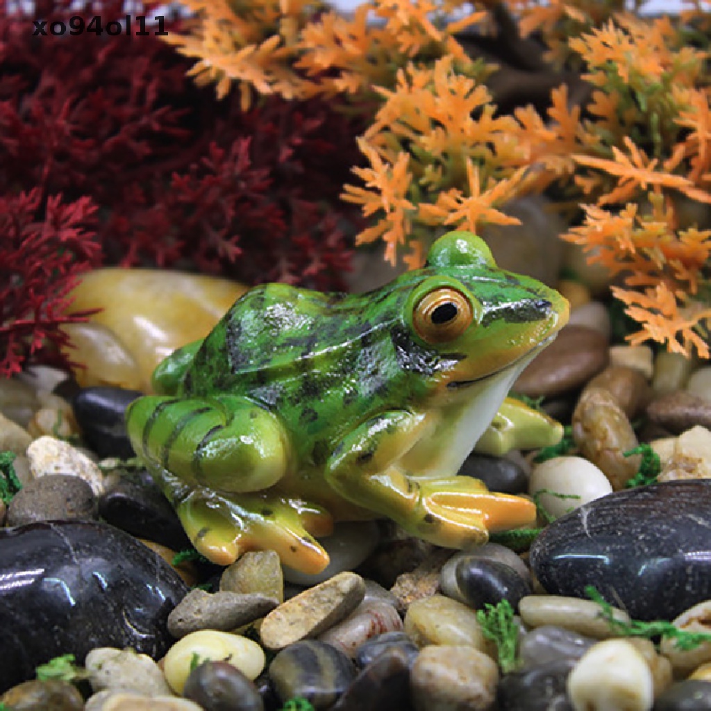 Xo Katak Lucu Mini Resin Kerajinan Taman Peri Miniatur DIY Dekorasi Lanskap Mikro OL