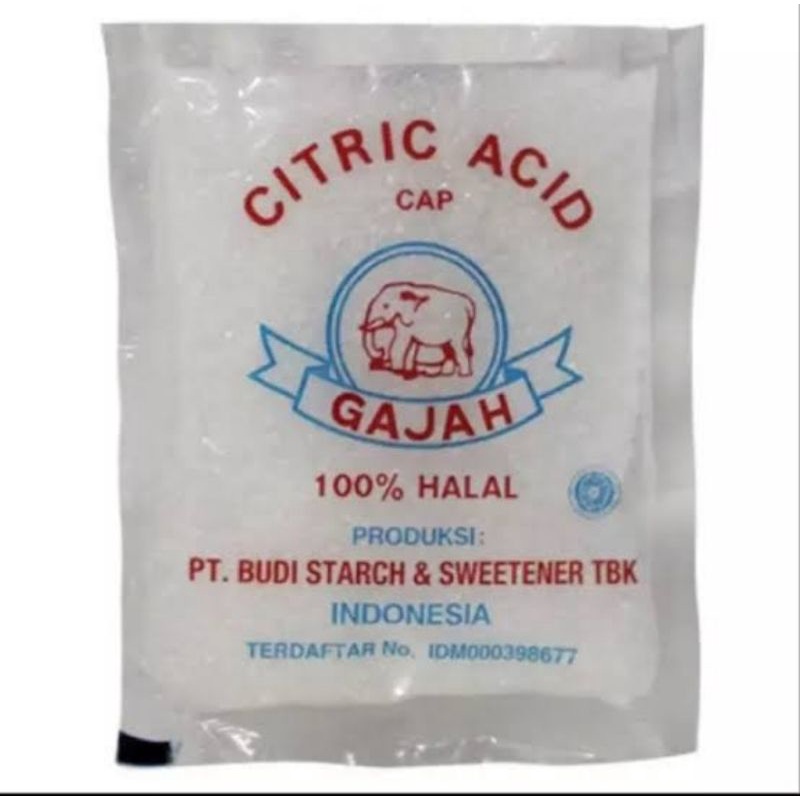 

Citric acid/CITRUN cap gajah sachet | 1 sachet= 50gr