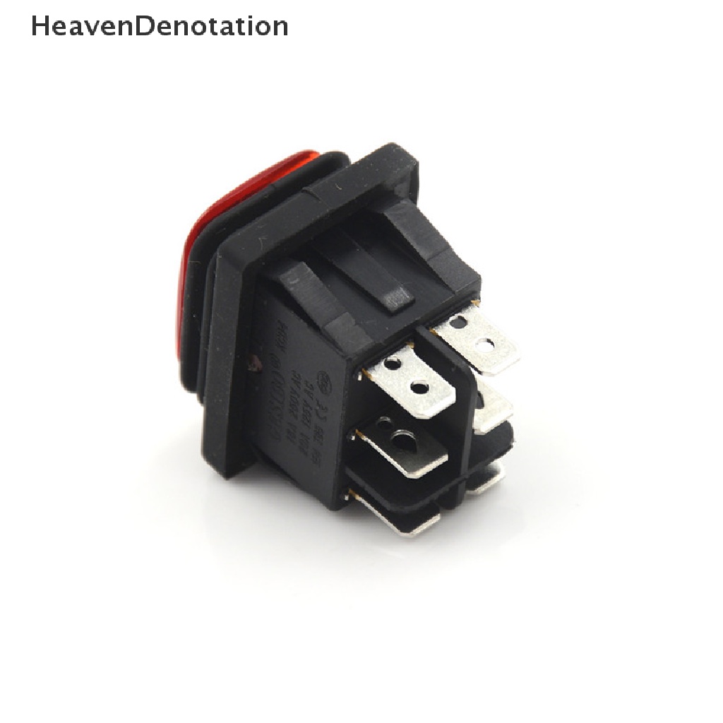 [HeavenDenotation] Merah 3posisi 6Pin DC 12V Tahan Air Mobil Perahu LED Rocker Switch Latching HDV