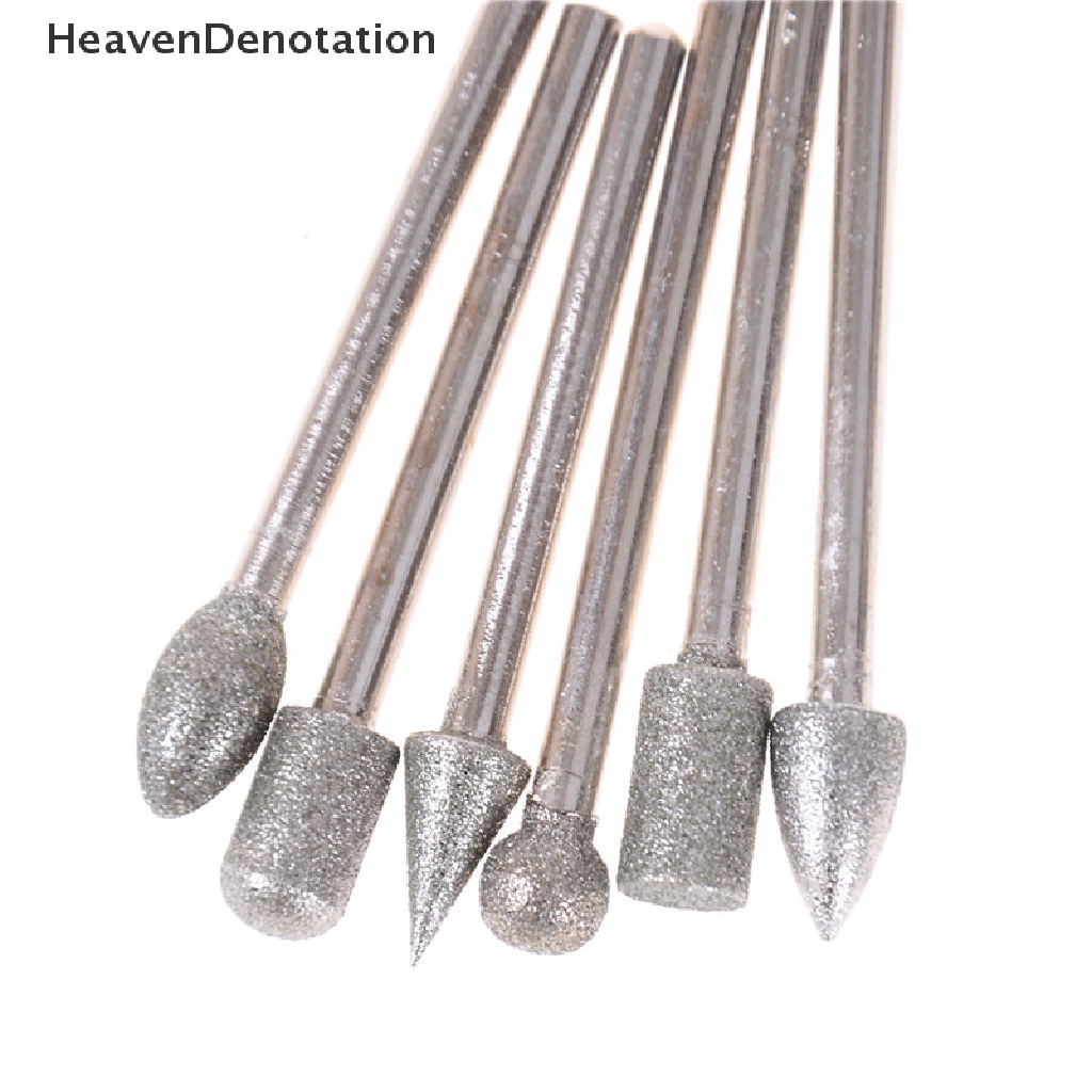 [HeavenDenotation] 20pcs 3mm Shank Diamond Grinding Burr Drill Bits Set Untuk Perhiasan Rotary Tools HDV