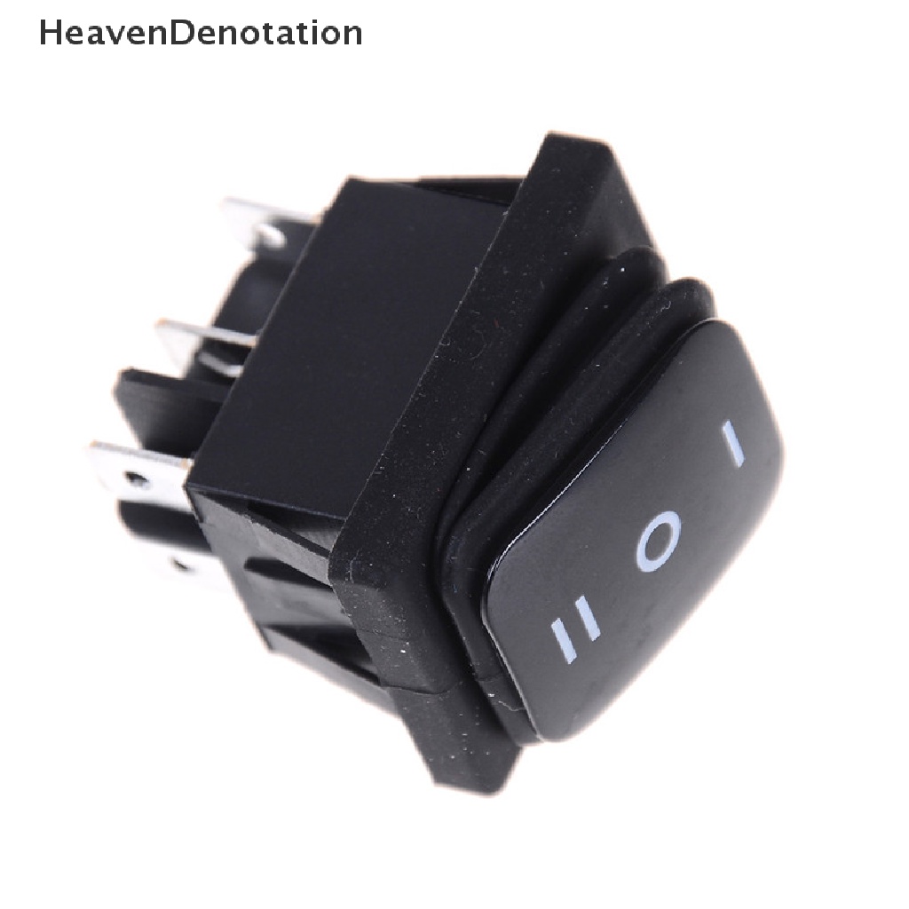 [HeavenDenotation] 12v Hitam Waterproof 6Pin DPDT Self Locking Rectangle Rocker Switch HDV