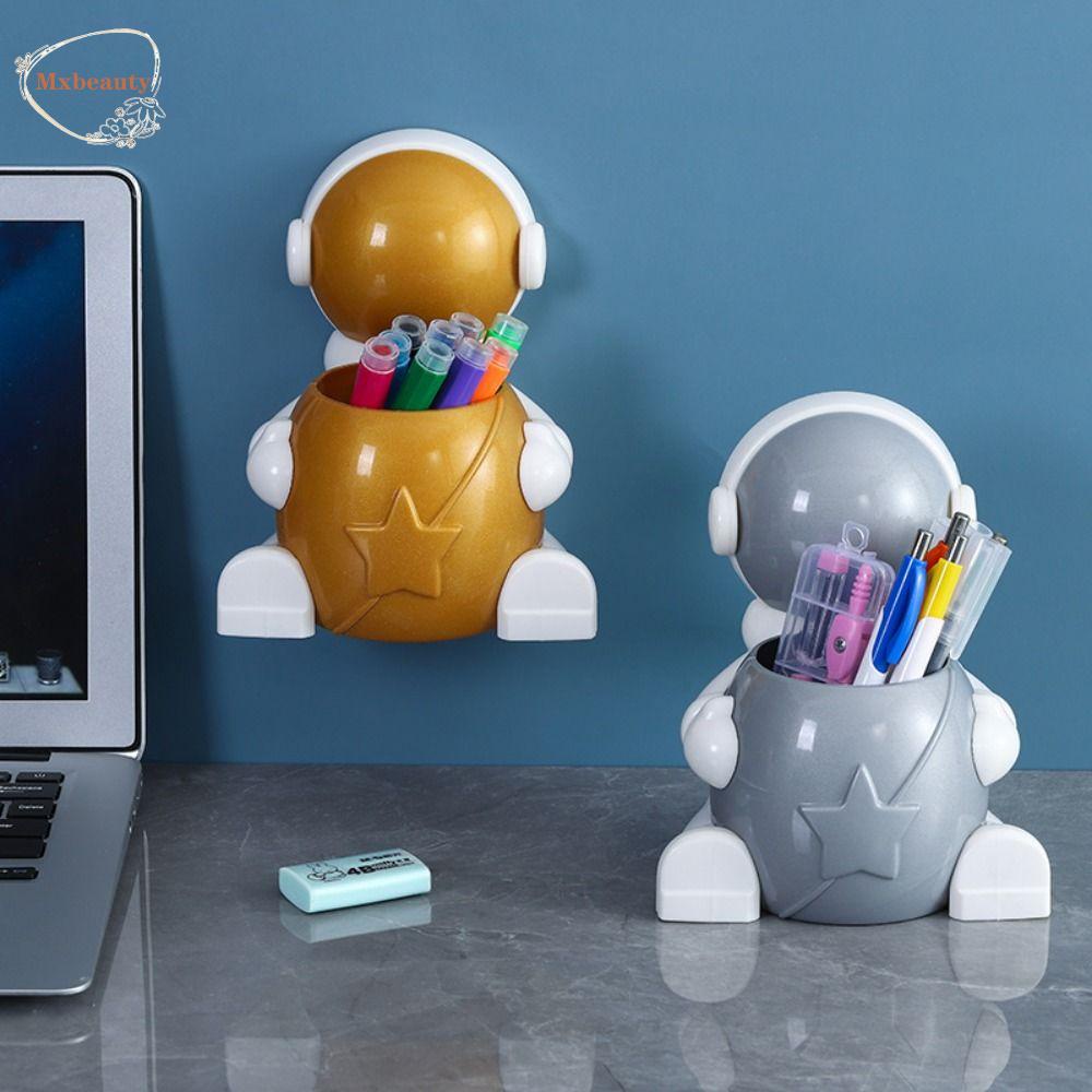 Mxbeauty Tempelan Dinding Pen Pensil Holder Kartun Rumah Siswa Meja Ornamen Alat Tulis Serba Serbi Astronot Pen Holder