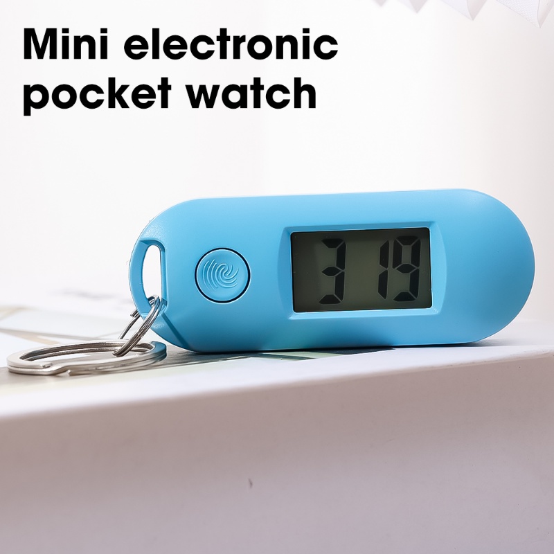 Jam Elektronik Mini Portable Gantungan Kunci Watch/LCD Digital Display Clock Untuk Ujian Kerja Olahraga Silent Luminous ABS Digital Electronic Watches