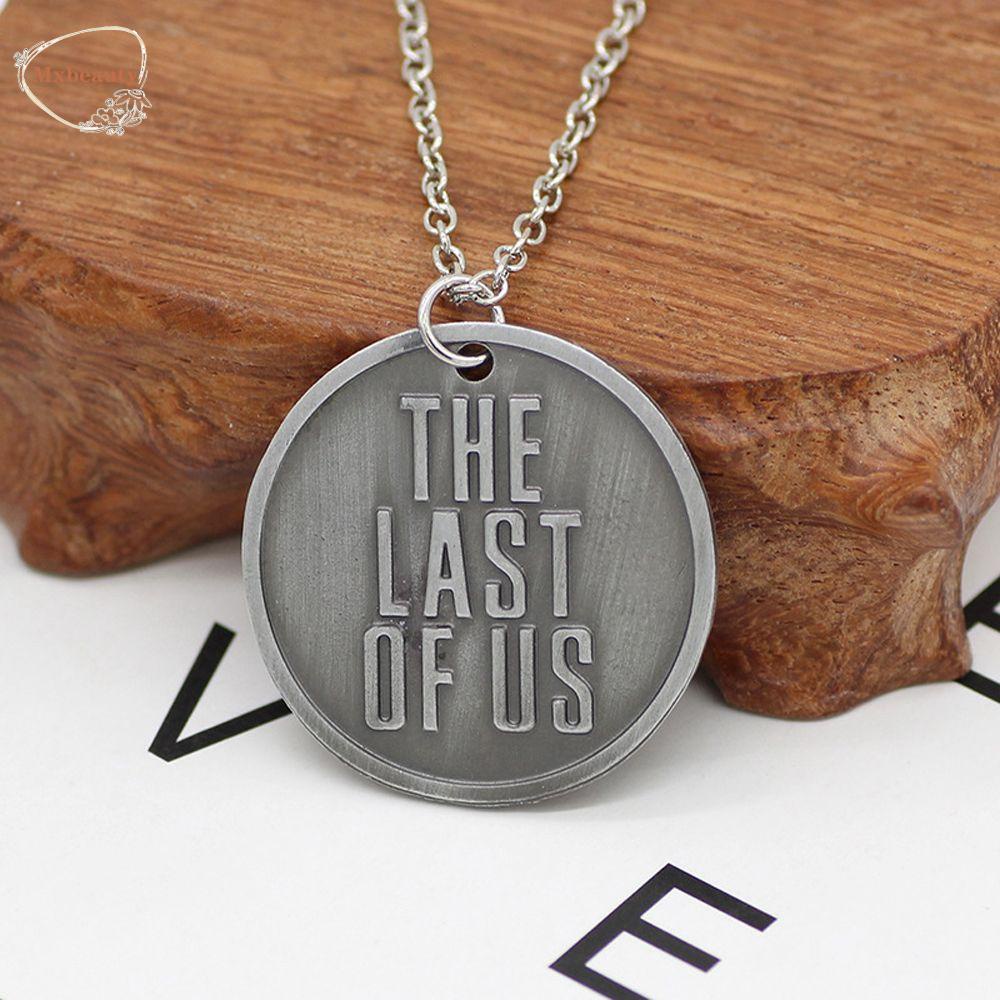 Mxbeauty Man Kalung Retro Unisex Letter Movie Dogtag Joel Ellie Tess Komik Tow Side Necklace