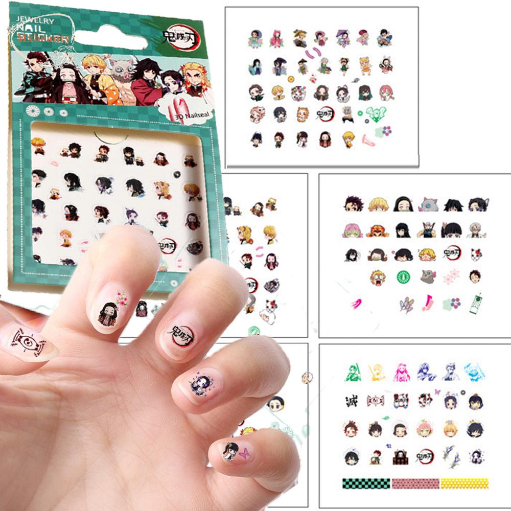 Mxbeauty Stiker Kuku Motif Kartun Anime Demon Slayer Kimetsu No Yaiba Untuk Dekorasi Nail Art