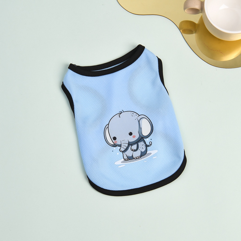 Pakaian Hewan Peliharaan Motif Hewan Lucu Laki-Laki Dan Perempuan universal Murah Kucing Anjing Rompi Musim Panas Pakaian Keren Dan Bernapas