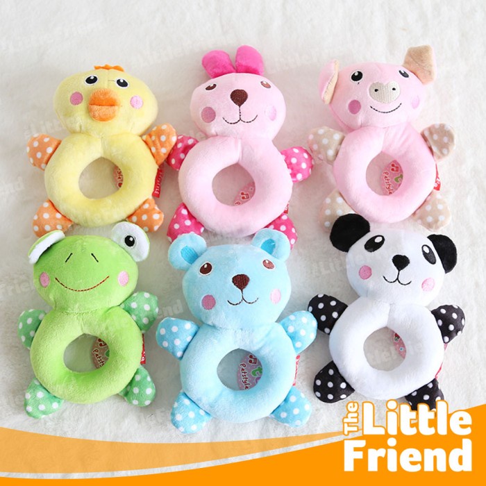 Mainan Anjing Kucing Boneka Bunyi Plush On Animal Donat Rattle