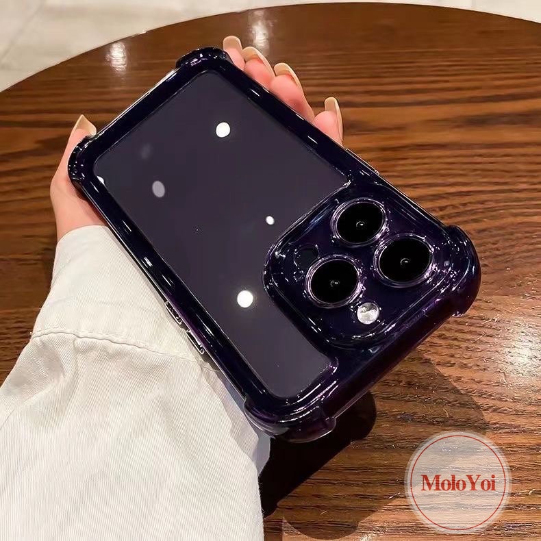 IPHONE Casing Warna Permen Macaron Simple Mewah Kompatibel Untuk Iphone11 14 12 13 Pro MAX XR 7 8 Plus X XS MAX Plating Electroplated Buttons Soft TPU Shock Resistant Back Cover