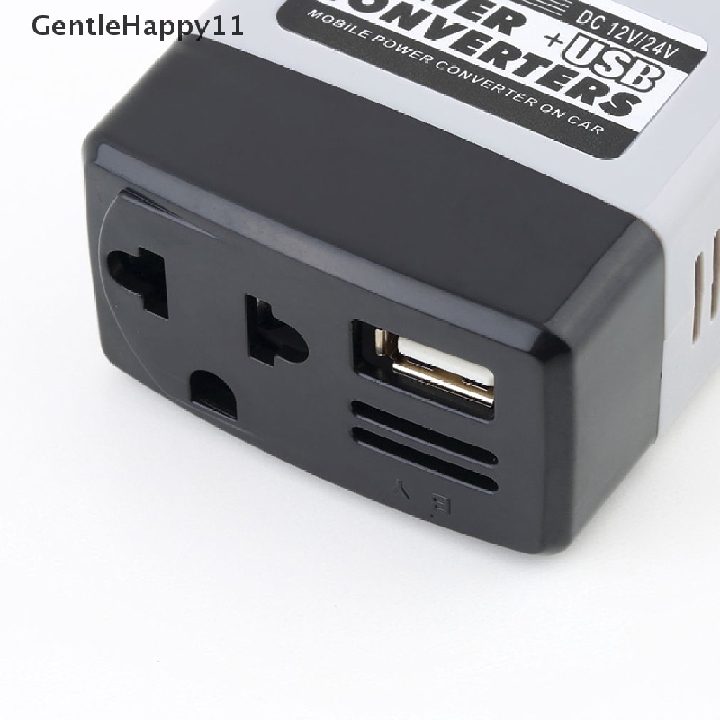 Gentlehappy Adaptor Inverter Converter Handphone Mobil DC 12V/24V Ke AC 220V Charger Power+USB id