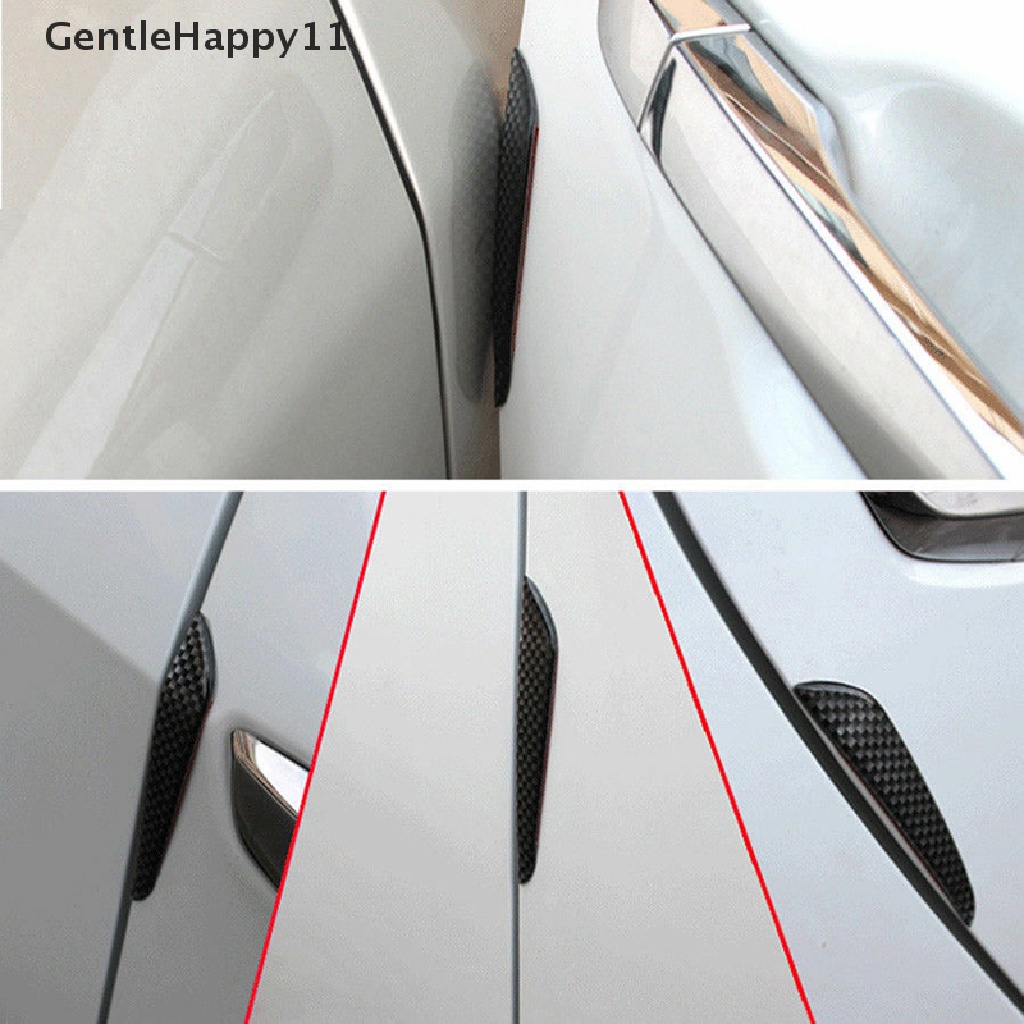 Gentlehappy 4x Anti-Tabrakan Lis Carbon Fiber Pelindung Pinggiran Pintu Mobil Strip Pelindung Bumper id