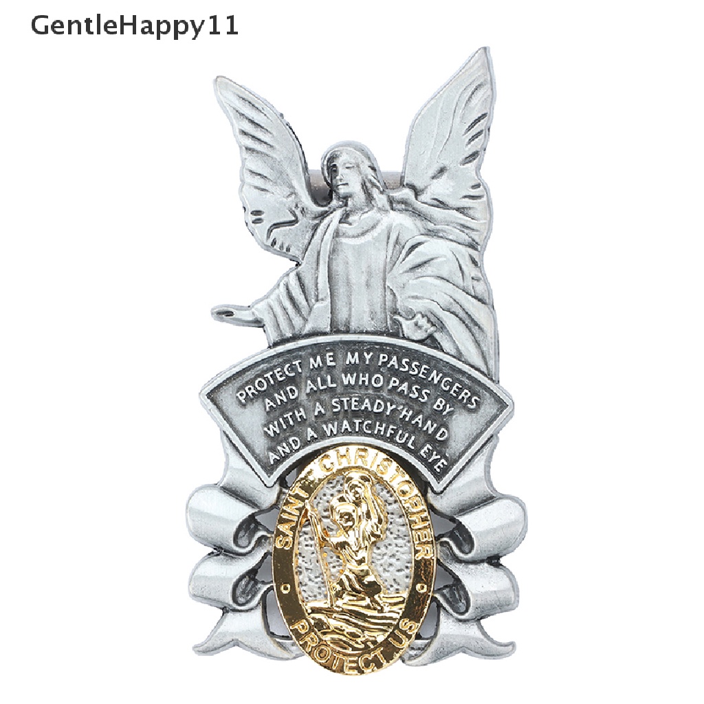 Gentlehappy St Christopher Medali Mobil Saint Christopher Visor Clip Guardian Angel Visor id