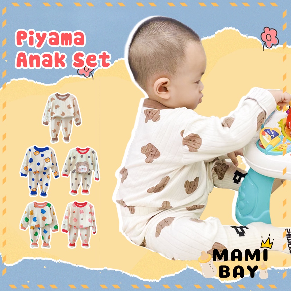 OKEYI Baju Tidur Anak Lucu Piyama Baju Anak Piyama Lengan Panjang Import