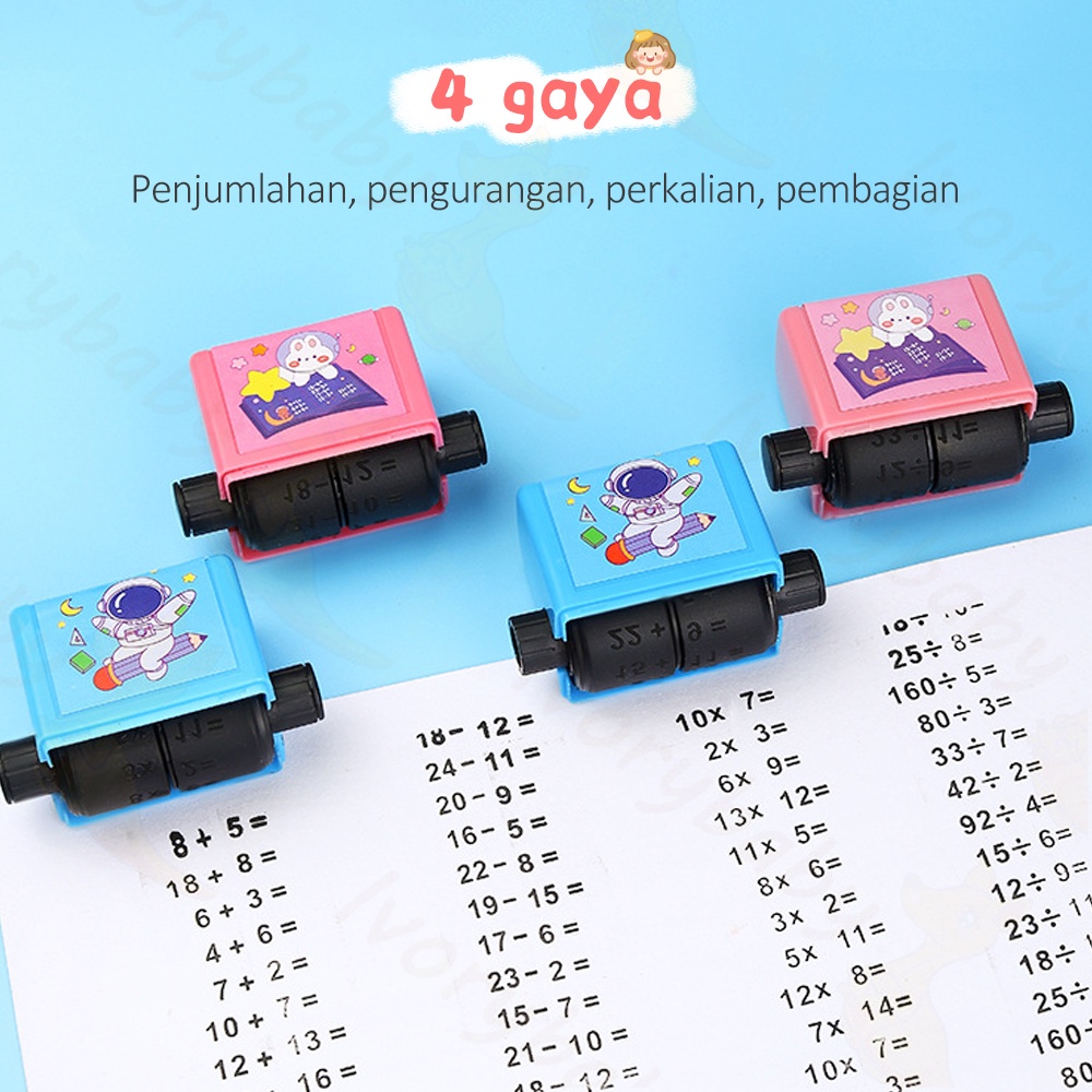 Ivorybaby Stempel matematika roll anak belajar matematika Stempel berhitung dengan tinta