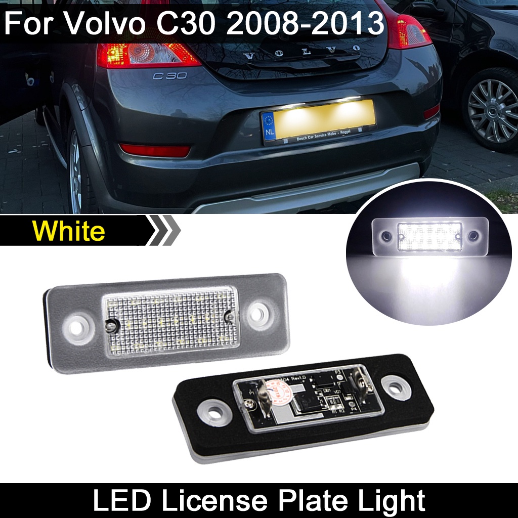 2pcs Untuk Volvo C30 2008 2009 2010 2011 2012 2013 Kecerahan Tinggi Lampu Plat Nomor LED Putih