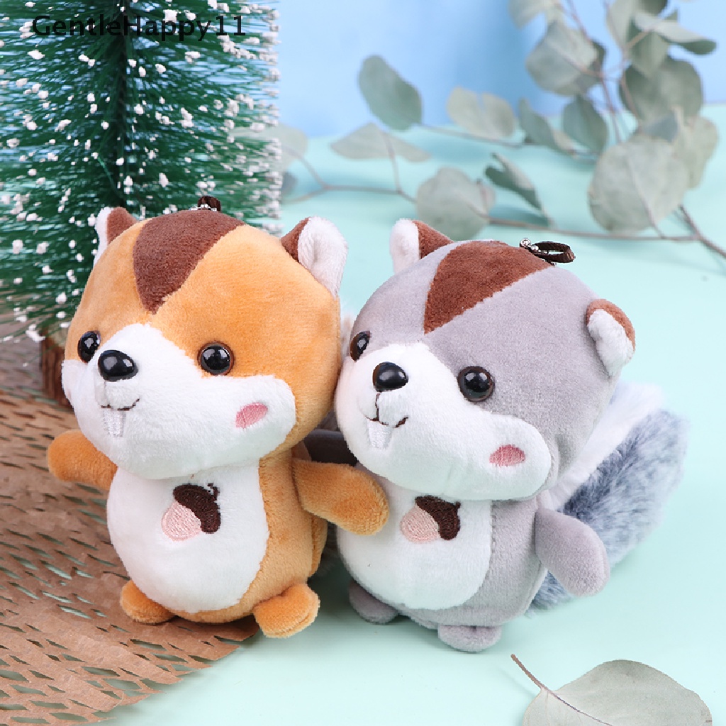 Gentlehappy Mini Squirrel Mainan Mewah Dekorasi Gantungan Kunci Ornamen Tupai Ekor Kebesaran id