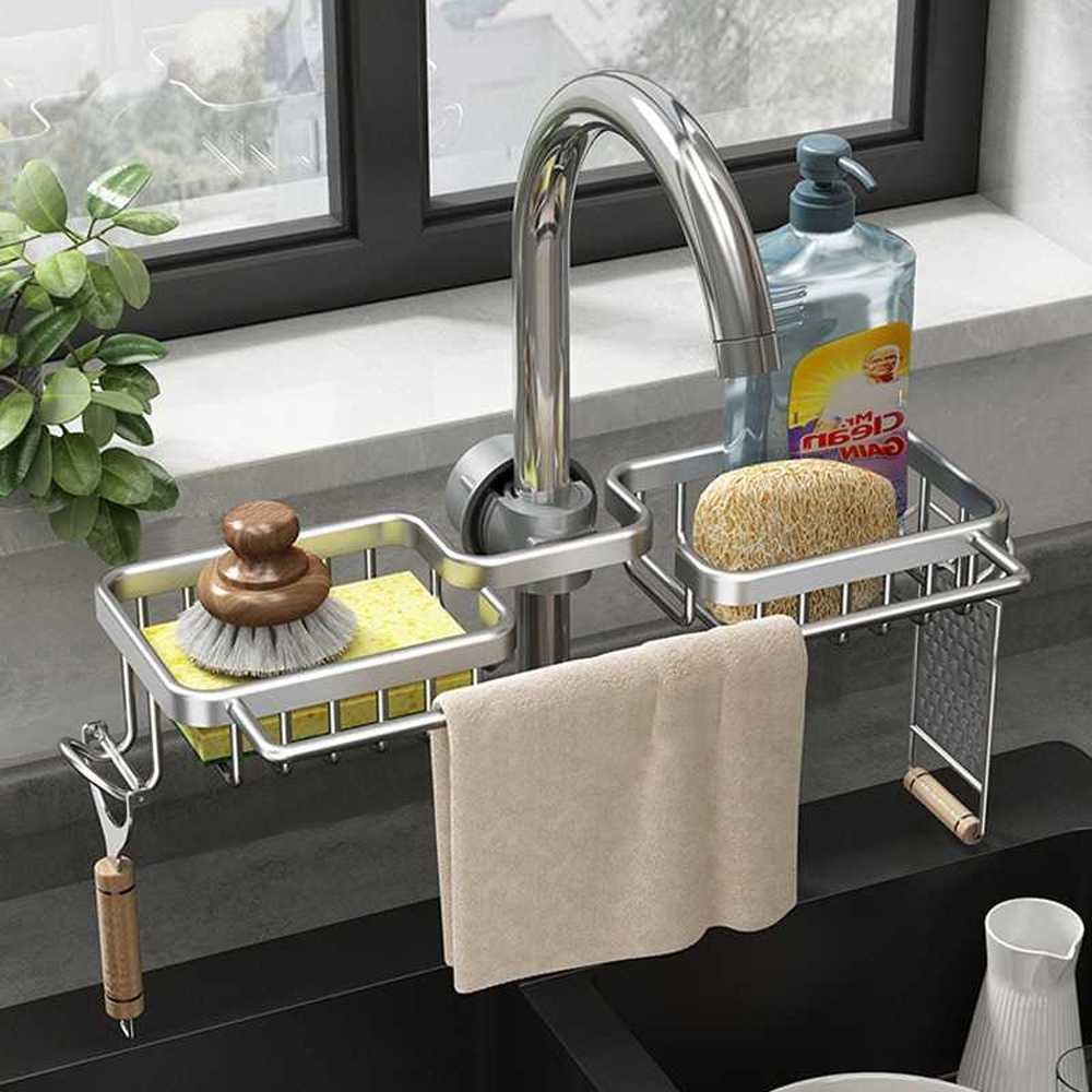 Leesin Rak Sponge Sabun Wastafel Cuci Piring Storage Basket Organizer