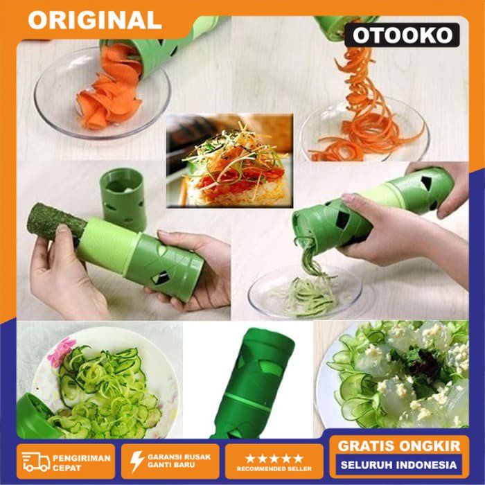 Alat Pembuat Garnish Maker Pemotong Serut Sayur Spiral Veggie Twister