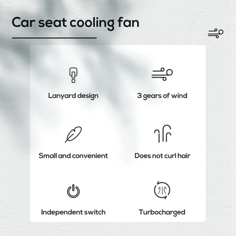 Interior Mobil Kipas Sandaran Kepala Belakang USB Pasang Kipas Kursi Mobil Kipas Angin Hingga Mobil Kebisingan Rendah Kipas Kursi Belakang Kipas Mobil
