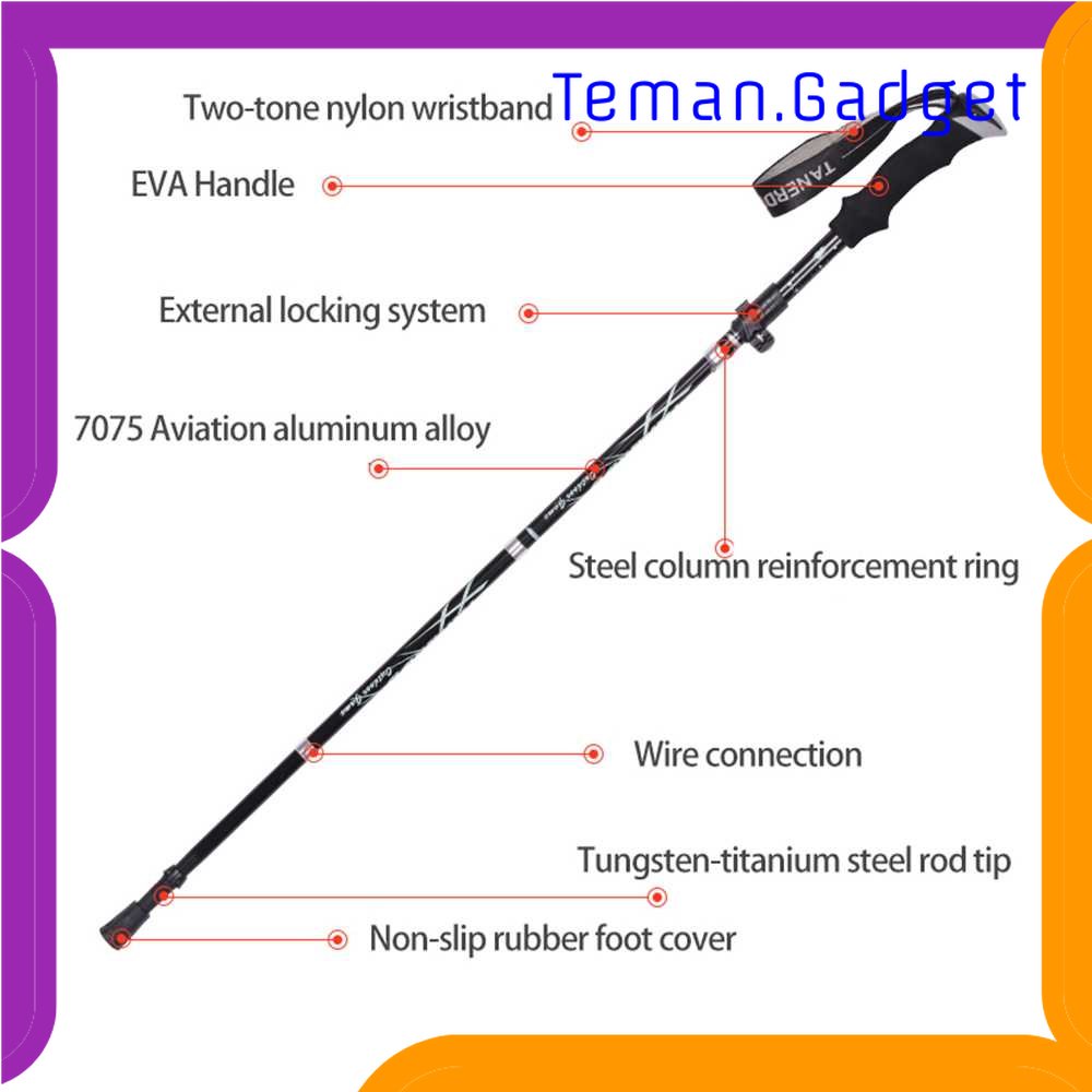 TG - OLR TANERDD Tongkat Hiking Trekking 110 cm Foldable 30 cm with Safety Lock - 101