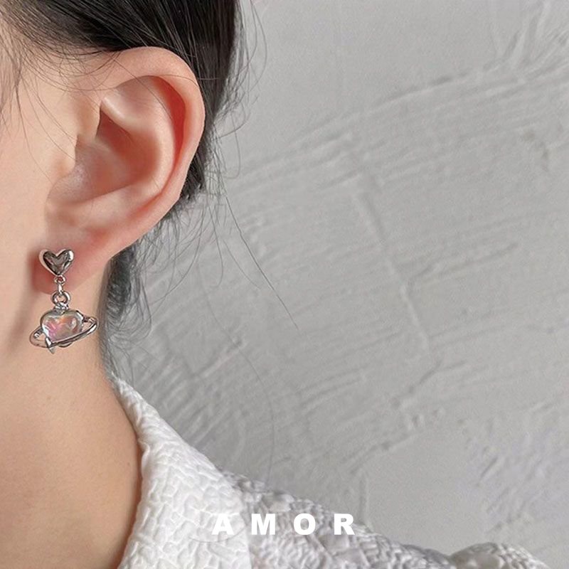 Anting Cinta Batu Moonlight Desain Niche Giwang Telinga Mewah Ringan