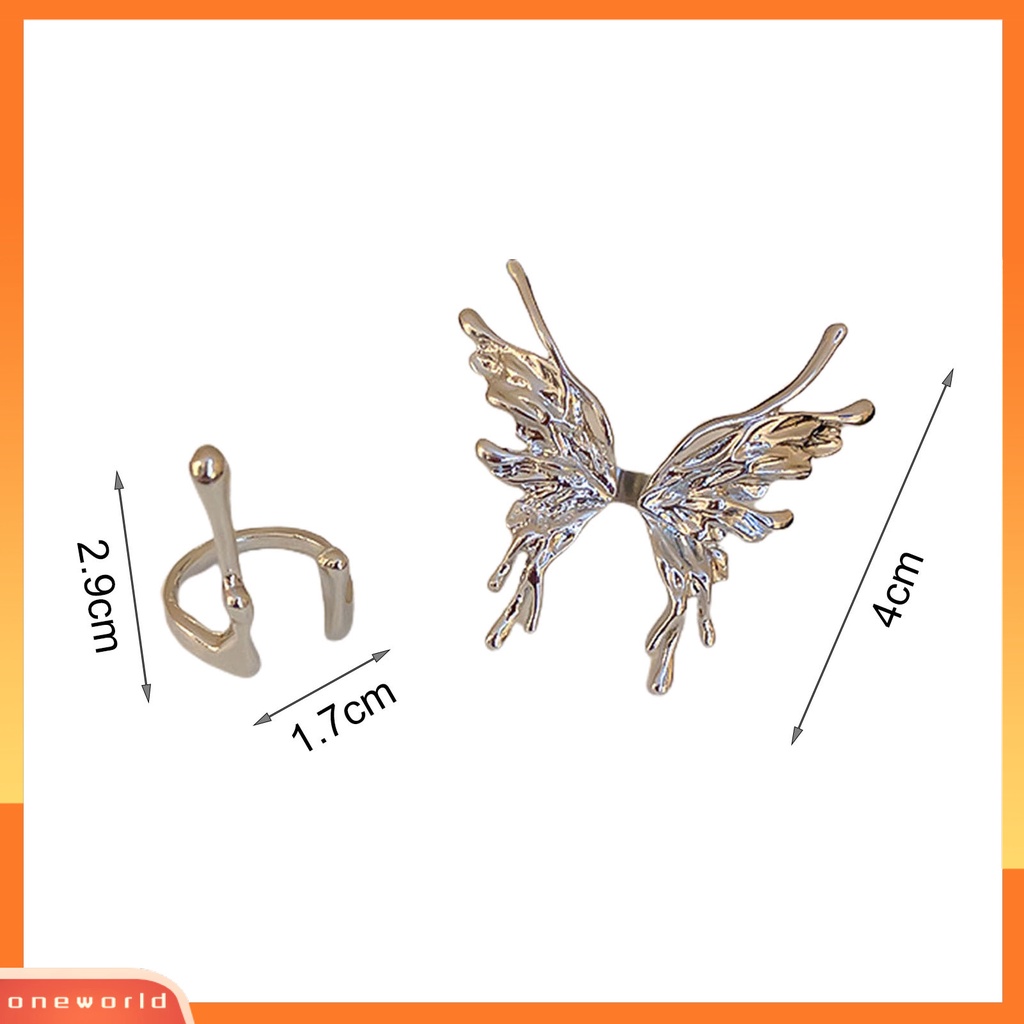 [EONE] Cincin Wanita Butterfly Opening Berlebihan Adjustable Cincin Jari Berbentuk Tetesan Air Untuk Pacaran