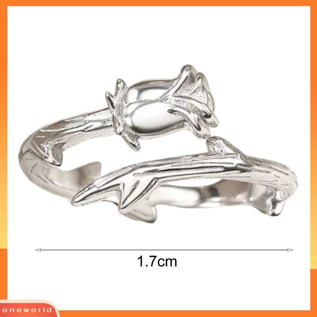 [EONE] Cincin Couple Warna Perak Pangeran Dan Mawar Adjustable Indah Perhiasan Dekorasi Tembaga Wanita Pria Jari Cincin Hadiah Hari Valentine